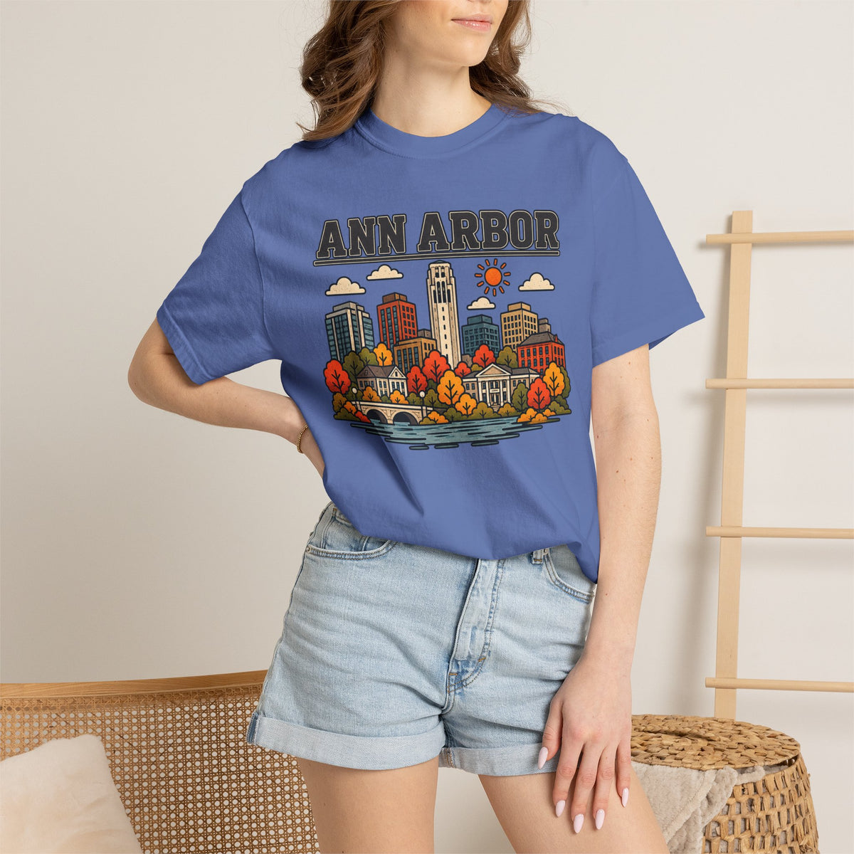 Ann Arbor Skyline Classic Tee | Michigan Game Day Shirt for Wolverines Fans
