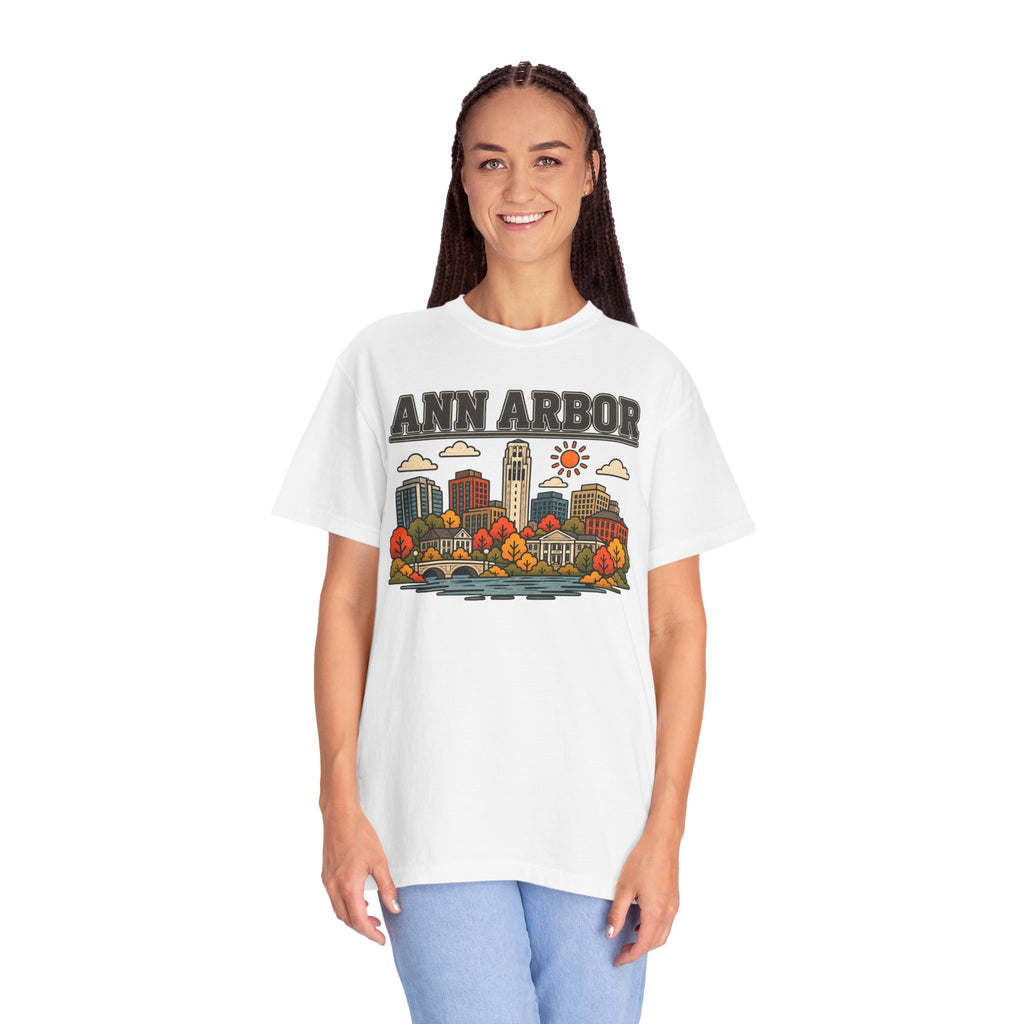 Ann Arbor Skyline Classic Tee | Michigan Game Day Shirt for Wolverines Fans