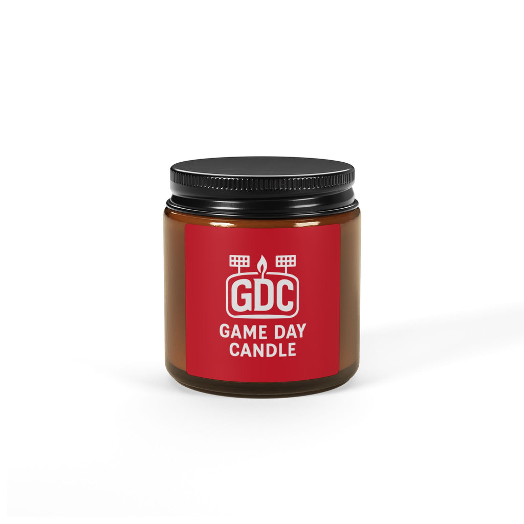 Game Day Candle (Dark Red) — Scented Amber Soy Candle (GDC Logo)