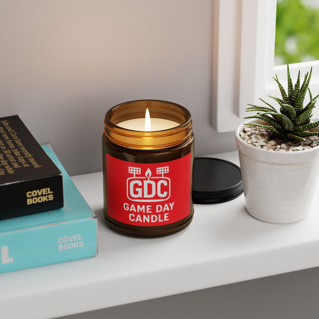 Game Day Candle (Red) — Scented Amber Soy Candle (GDC Logo)