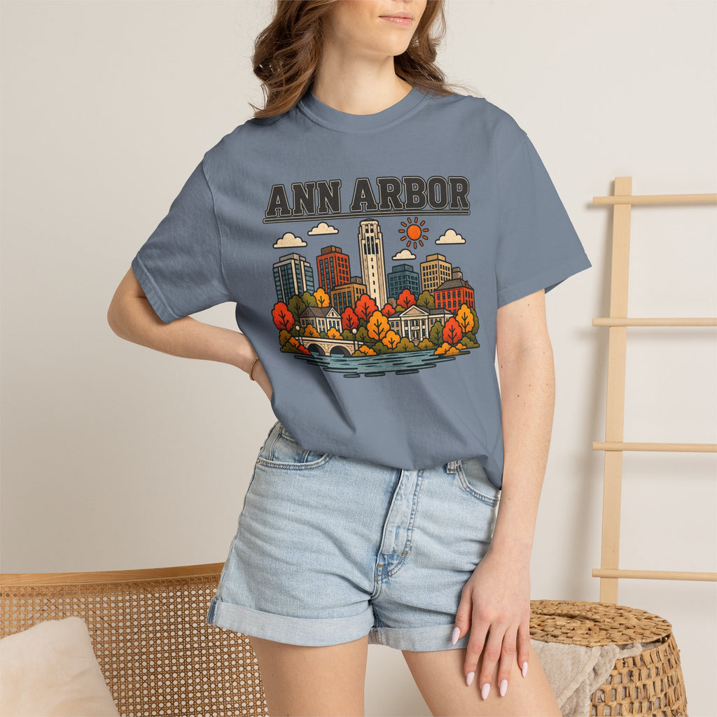 Ann Arbor Skyline Classic Tee | Michigan Game Day Shirt for Wolverines Fans