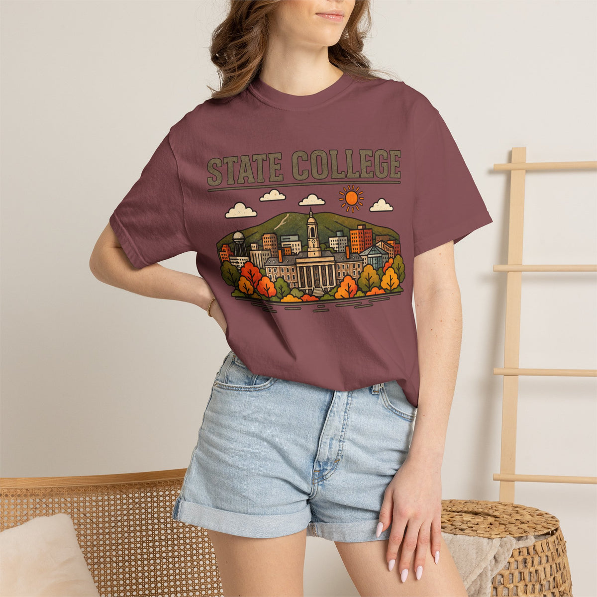 State College Skyline Classic Tee | Texas A&M Game Day Shirt for Aggies Fans
