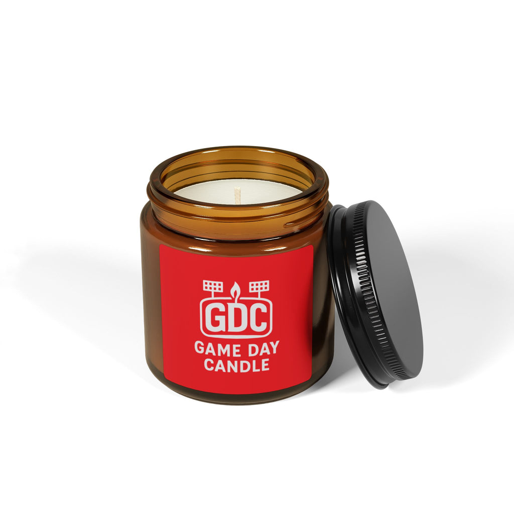 Game Day Candle (Red) — Scented Amber Soy Candle (GDC Logo)