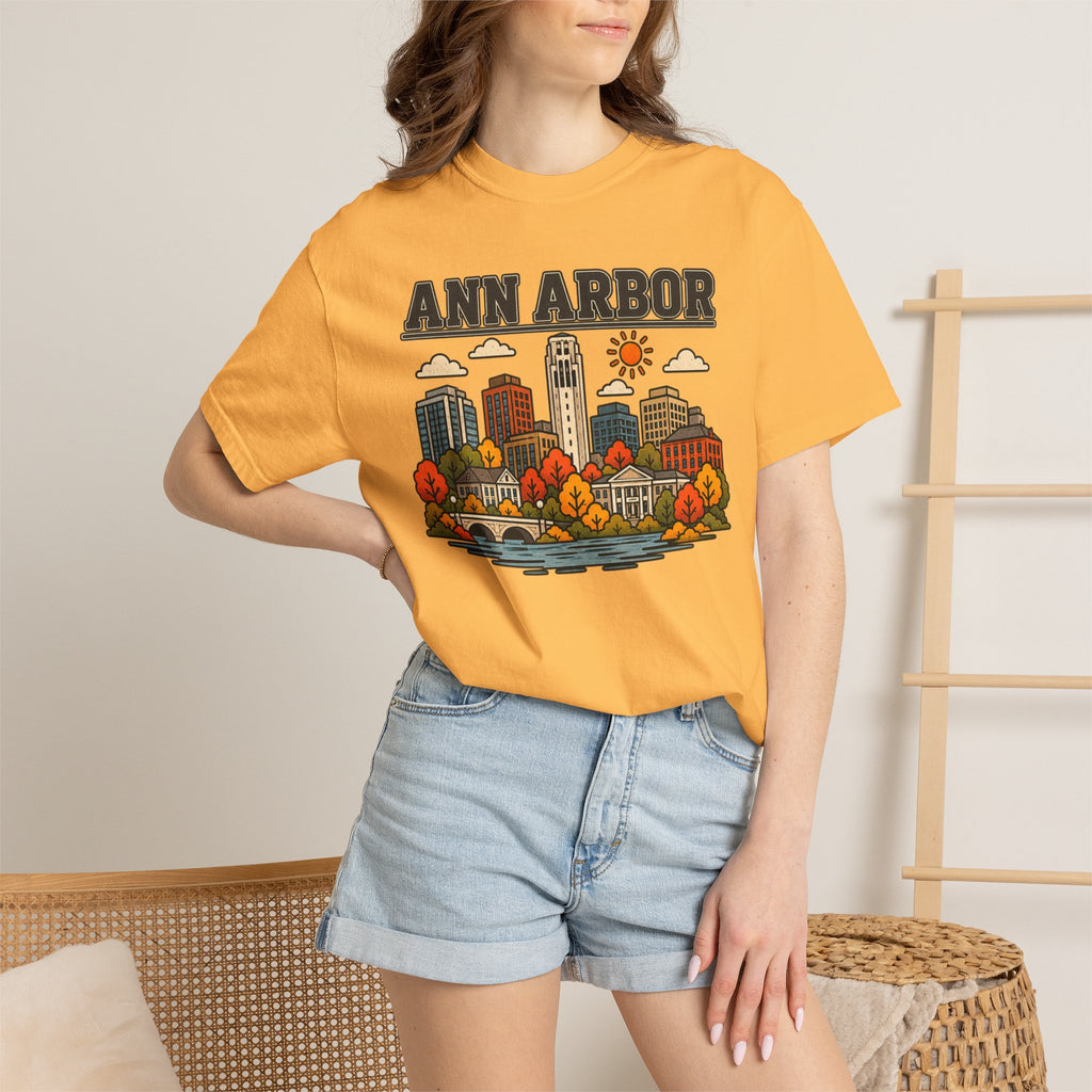 Ann Arbor Skyline Classic Tee | Michigan Game Day Shirt for Wolverines Fans